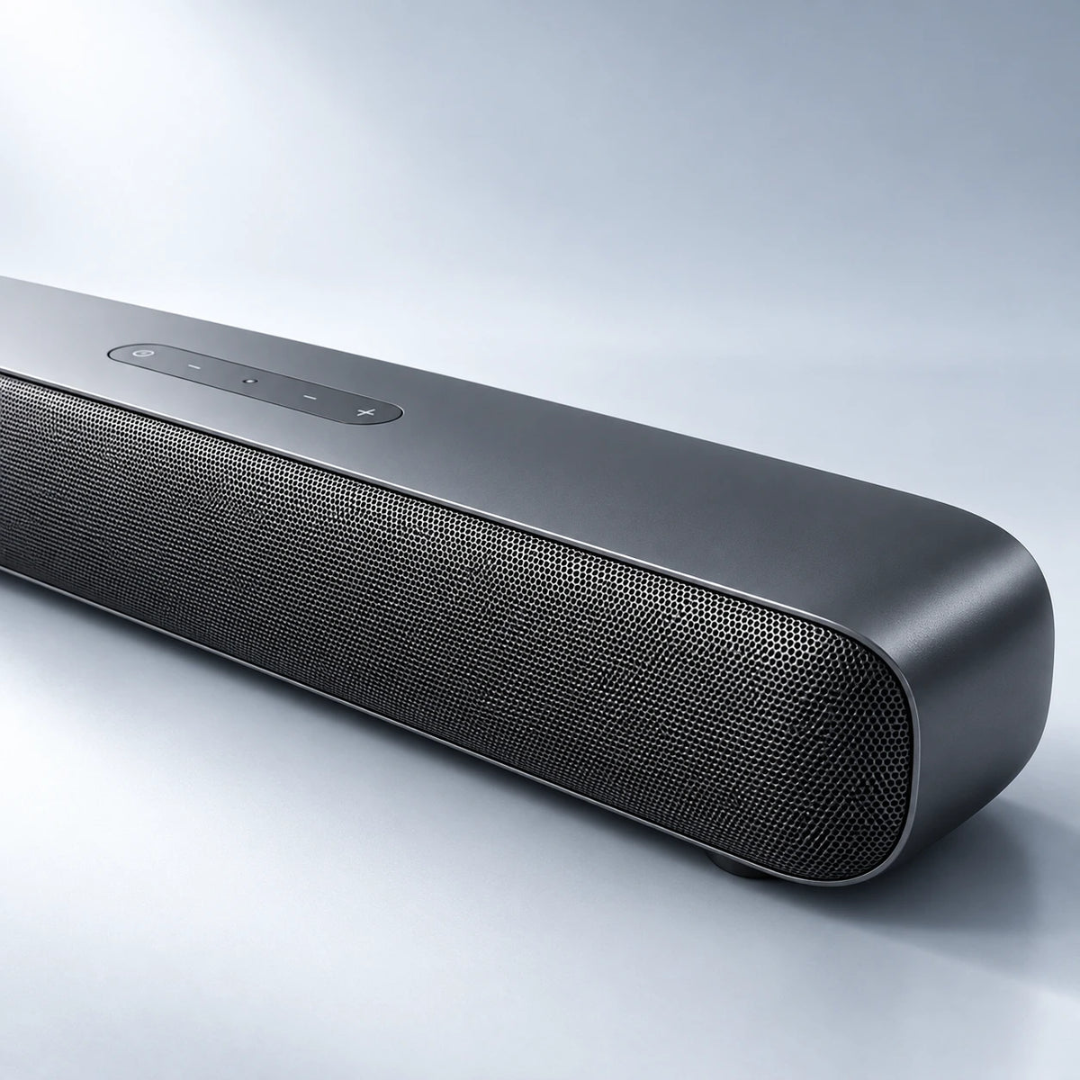 kinsorea Cinema Soundbar: close view of materials and controls