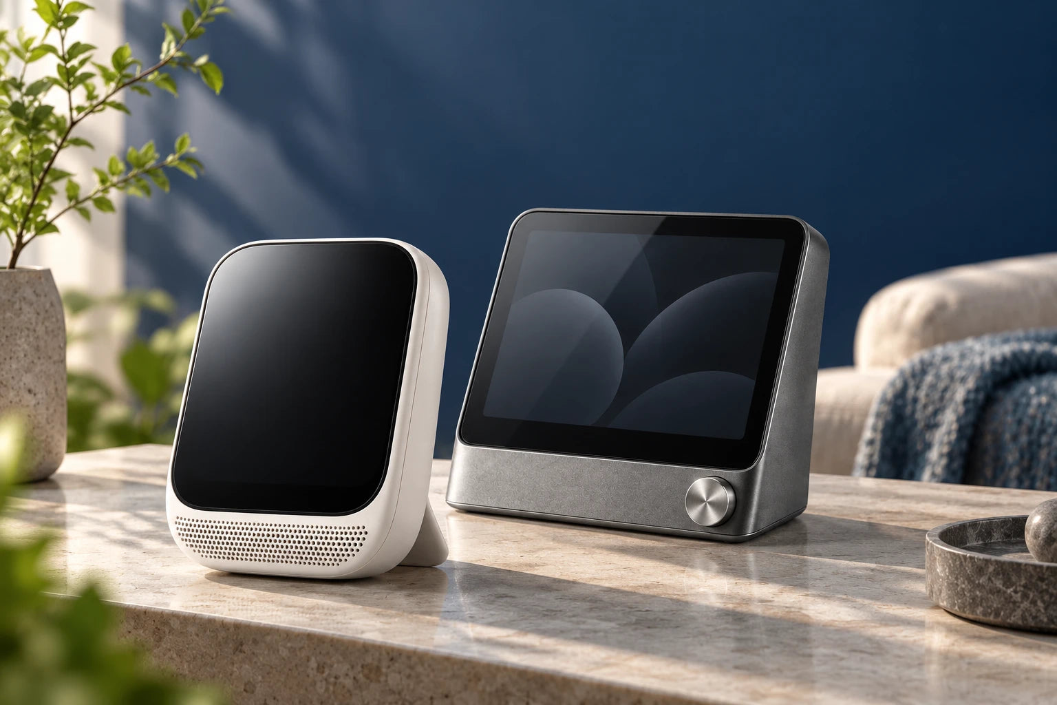 Home controller and room display in a considered interior